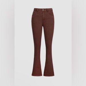 Raw Hem Flare Leg Skinny Jeans